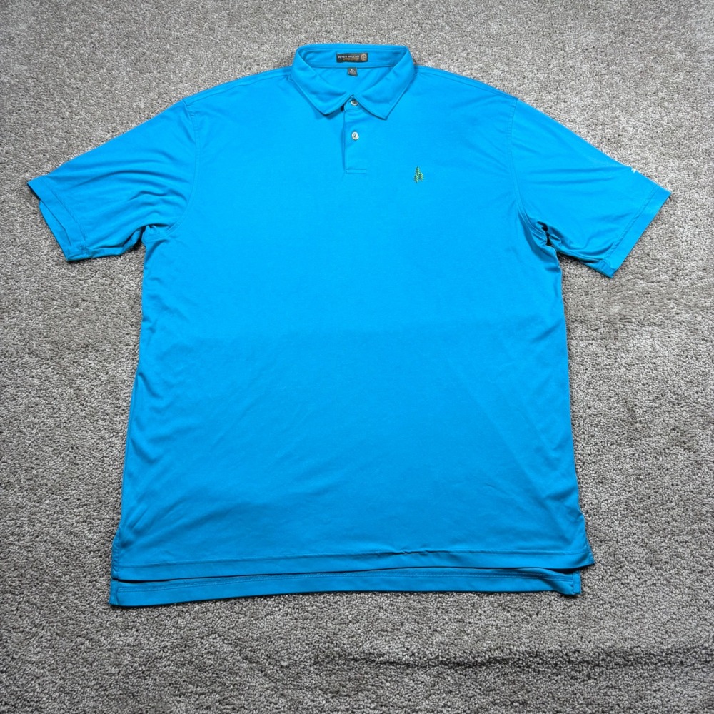 Peter Millar Summer Comfort Polo Shirt Mens XL Blue Whispering Pines Golf Club